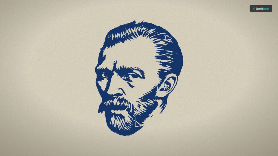 Video: Van Gogh's 1887 self-portrait becomes a stencil with bridges in the Stencil Maker, then is laser cut, spray painted and touched up with a brush